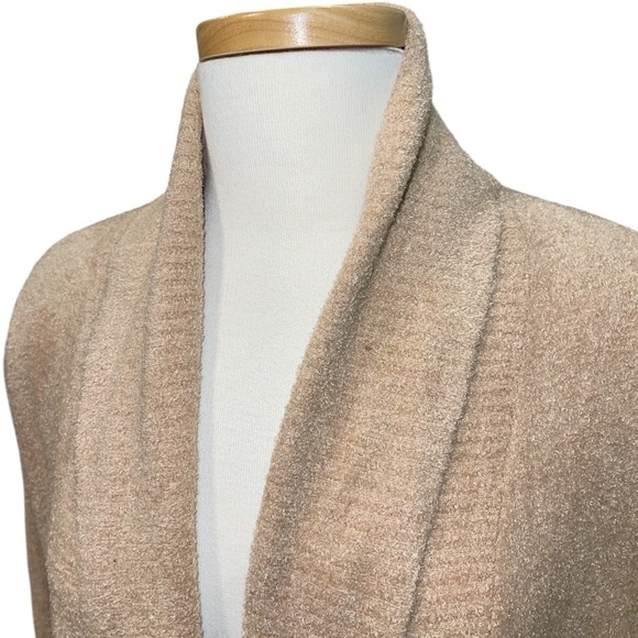 Barefoot Dreams Women’s Cardigan Sz M Tan Open Front Long Sleeve Cozy Chic Lite - Picture 2 of 11